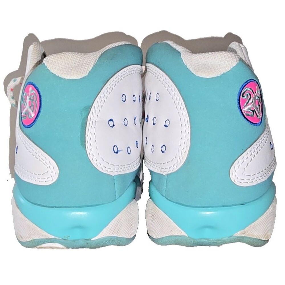 Nike Air Jordan 13 Retro Aurora Green GS Size 8.5 White Green Pink 439358-100 - Picture 3 of 9